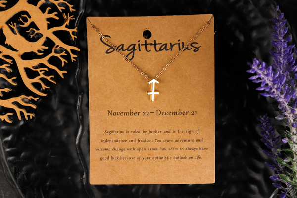 Sagittarius Zodiac Charm Pendant - Gold Platted