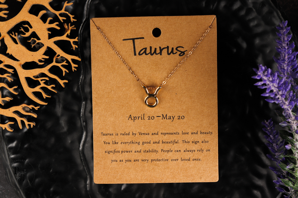Taurus Zodiac Charm Pendant - Gold Platted