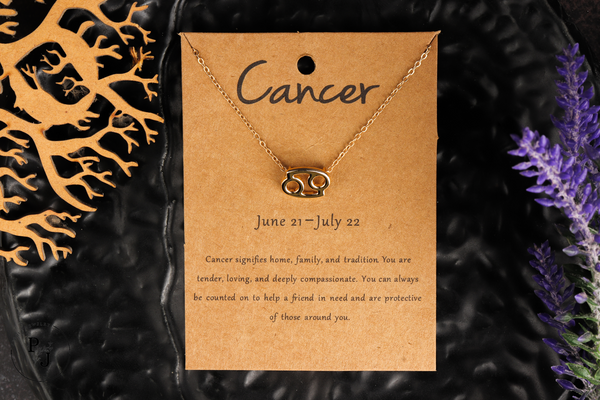 Cancer Zodiac Charm Pendant - Gold Platted