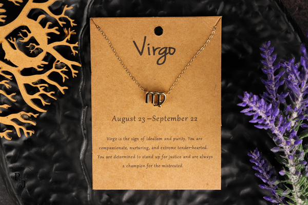 Virgo Zodiac Charm Pendant - Gold Platted