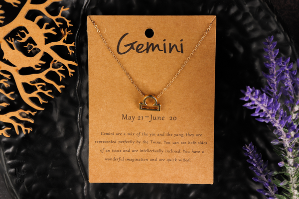Gemini Zodiac Charm Pendant - Gold Platted