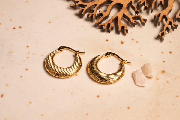 Unique Oval Gold Plated Hoops