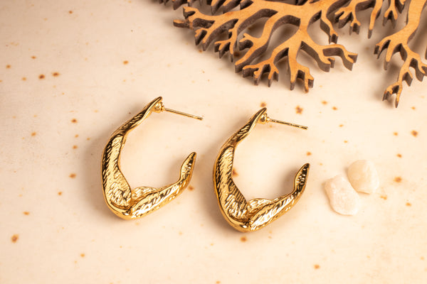 Unique Bold Gold Plated Hoops